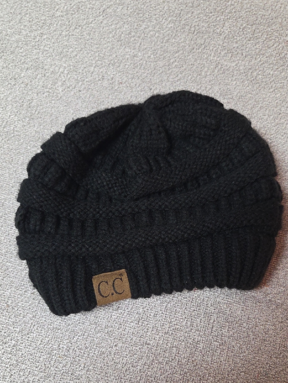 C.C Black Cable Knit  Beanie
